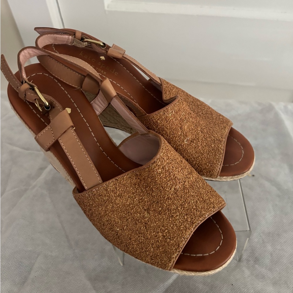 Kate Spade Tan Wedge Sandals